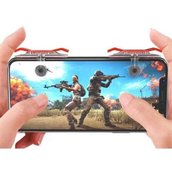 2Pcs/ Set Gaming Trigger Shooting Fire Button Aim Key Smart Phone Controller Red