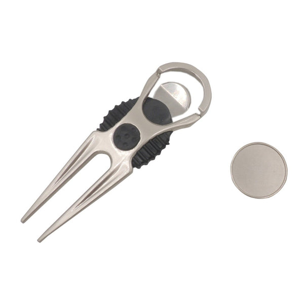 Divot Tools Stainless Steel Golf Club Ball Putting Green Fork Divot Repair Switchblade Tool