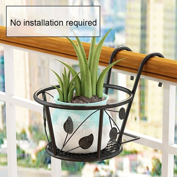 2Pcs Iron Flower Pot Plant Hanging Baskets Rack Garden Bonsai Balcony Flowers Planting Tools Holder Hook Bracket Baskets Pots Window Boxes