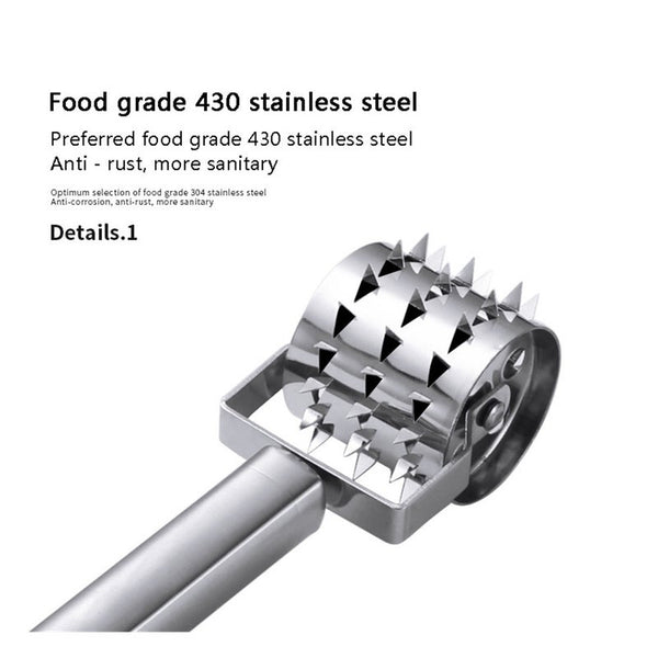 2Pcs Meat Tenderizer Kitchen Accessories Steak Pork Chicken Stainless Steel Rolling Cooking Tools Meat Tenderizers