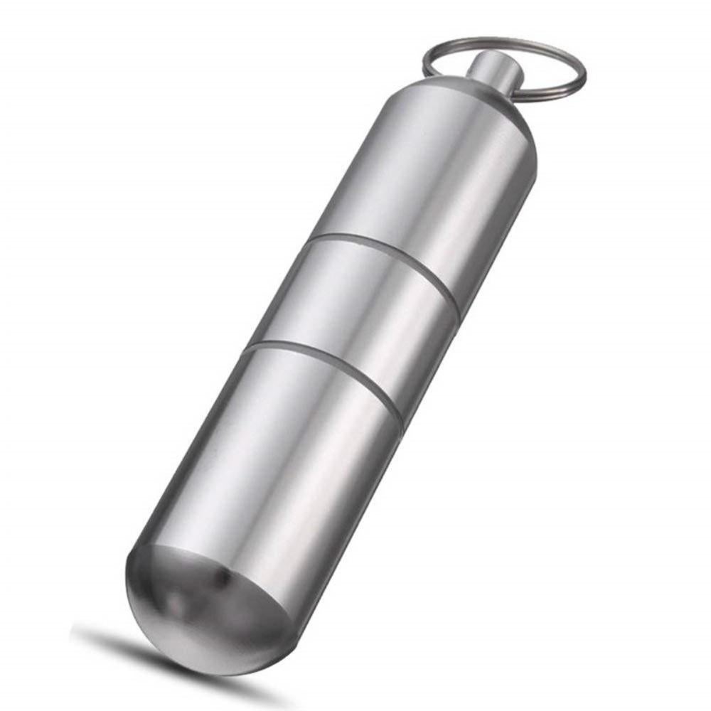 Mini Cigarette Holder Capsule Round Pocket Box Pill Toothpick Case With Key Ring Multi Tools