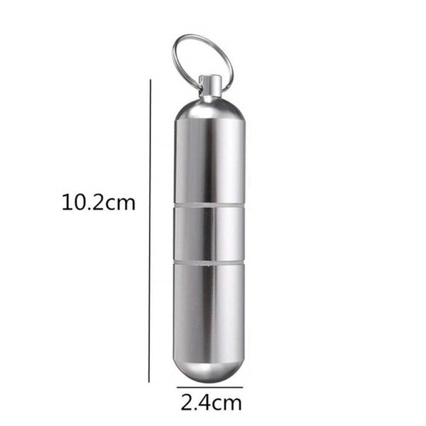 Mini Cigarette Holder Capsule Round Pocket Box Pill Toothpick Case With Key Ring Multi Tools
