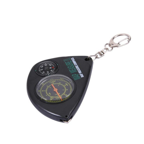 2 In 1 Compass Map Measurer Curvimeter Keychain For Outdoor Hiking Camping