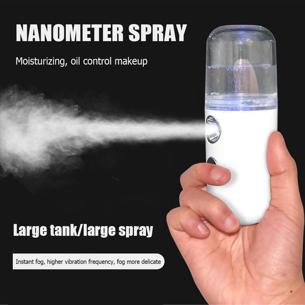 2Pcs 30Ml Mini Nano Facial Sprayer Usb Charging Face Skin Humidifier Steamer Moisturizing Charge Handy Facial Cleansing Devices