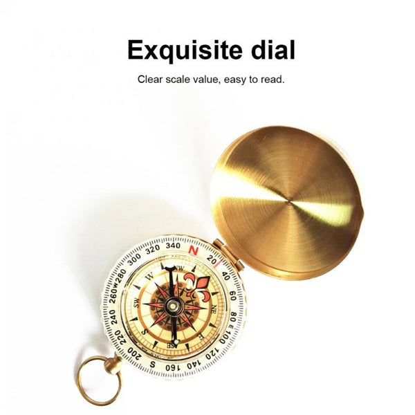 2Pcs Portable Compass Navigation Outdoor Activities Camping Hiking Brass Gold Pocket Watch Retro High Quality