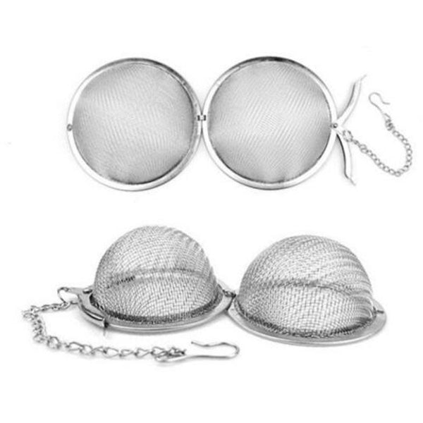 2Pcs Portable Small Stainless Steel Seasoning Ball Silver