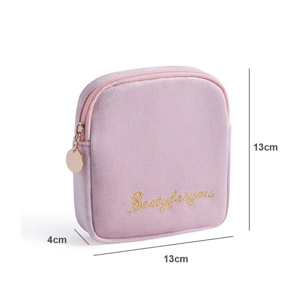 2Pcs Sanitary Napkin Storage Bag Canvas Pad Makeup Coin Purse Jewelry Organizer Credit Card Pouch Case Tampon Packaging
