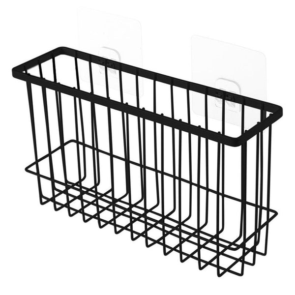 2Pcs Wrought Iron Bathroom Kitchen Wall Mounted Storage Basket Racks & Holders