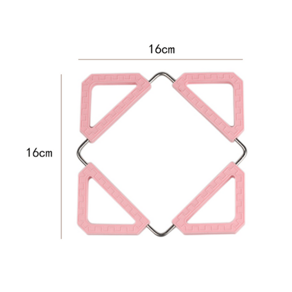 2Pcs Silicone Stainless Steel Hot Pot Holder Mat For Home Kitchen Heat Resistant Table Pad Bowl Mats And Coasters Pink