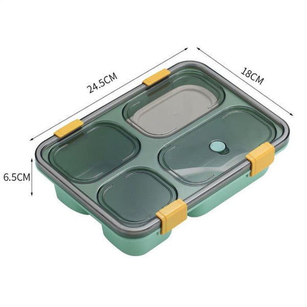 2Pcs Single Layer Plastic Compartment Lunch Box Adult Portable Microwaveable Multi Student With Meal Sealed