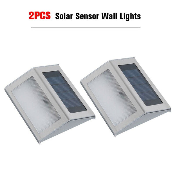2Pcs Solar Sensor Wall Lights Energy Saving Night