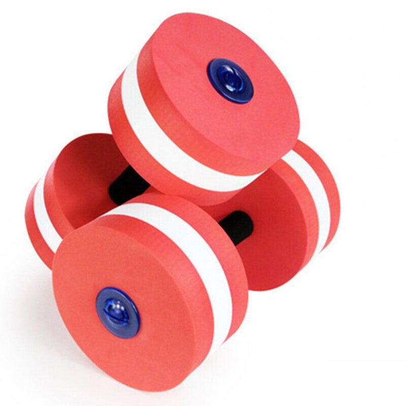 Aquatic Fitness Equipment 2Pcs Water Aerobics Dumbbells Swimming Training Eva Pool Resistance Fitness Barbells Red