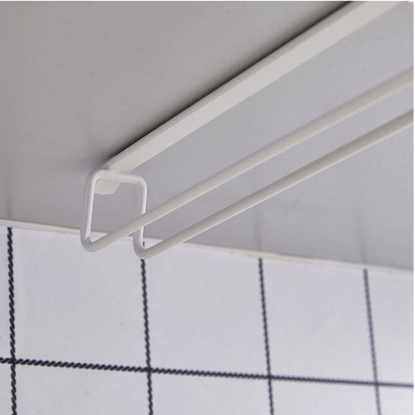 2Pcs Wine Glass Rack Under Cabinet Hanging Cup Storage Organizer Stemware Holder Double Row Hanger Shelf Metal Racks Racks & Holders