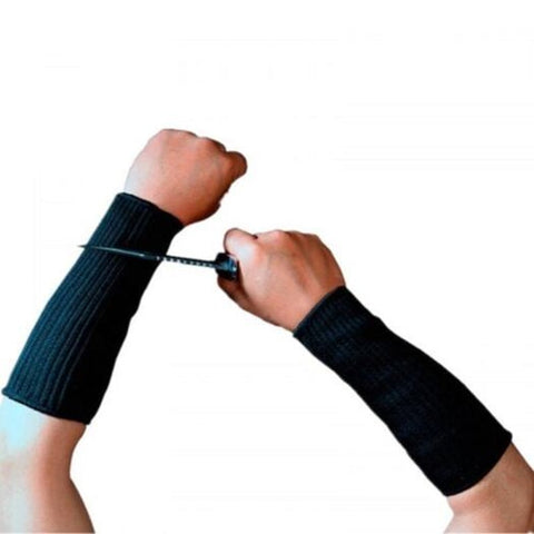 2Pcs Wire Arm Guard Stainless Steel Reinforced 5 Level Cut Proof Wristband Black