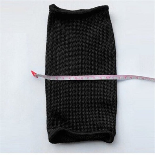 2Pcs Wire Arm Guard Stainless Steel Reinforced 5 Level Cut Proof Wristband Black Arm Guards & Chest Guards