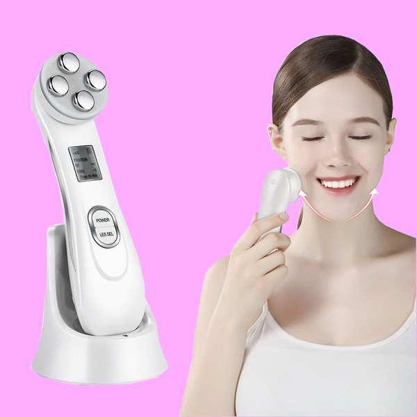 2Pcs / Set Electric Rf Facial Massager Machine Wrinkles Removal Ultrasonic Infrared Body Slimming Weight Loss White