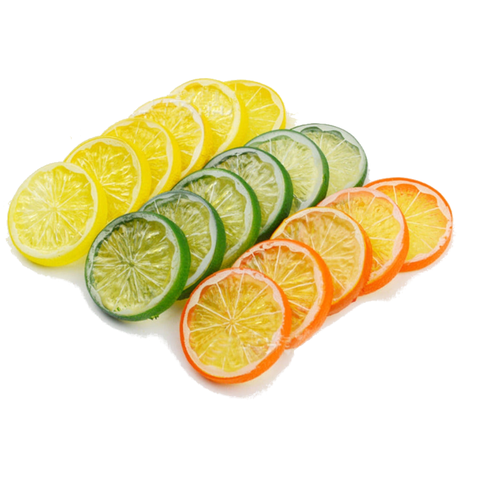 2Pcs Artificial Lemon Slices Lifelike Kitchen Decorative Fake Fruit Preschool Prop-Orange