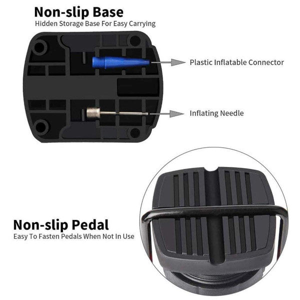 Mini Bike Floor Pump Foot Activated Bicycle Mountain Air Tire Blue Pumps