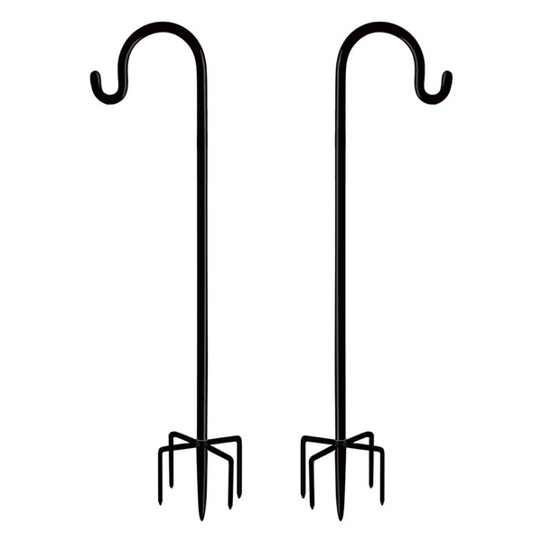 Feeders 2Pcs Bird Feeder Hooks Stand Metal Lantern Holders Garden Plant Hangers