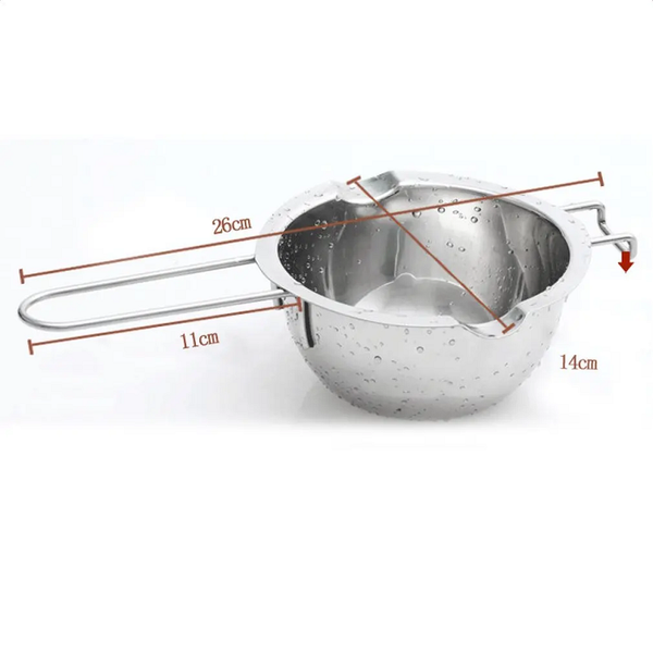 2Pcs Stainless Steel Chocolate Pot Butter Milt Melt Ting Bowl Long Grip Handle Other Cookware