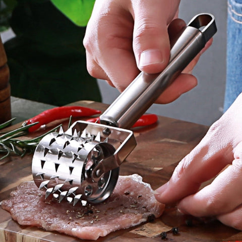 2Pcs Meat Tenderizer Kitchen Accessories Steak Pork Chicken Stainless Steel Rolling Cooking Tools