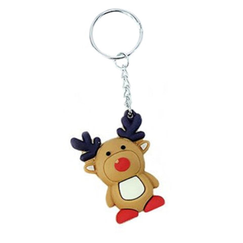 Creative Pvc Silicone Christmas Keychain Small Gift Pendant Elk