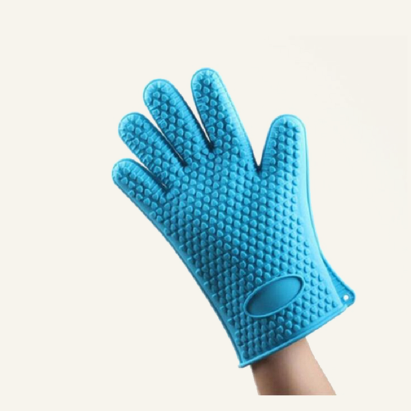 2Pcs Of Silica Gel Gloves Kitchen Five Fingers Baking Insulation Anti Scalding Oven Mitts & Potholders