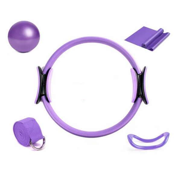 2Pcs Or 5Pcs Yoga Kit Pilates Ring 25Cm Gym Ball Resistance Band Stretching Belt