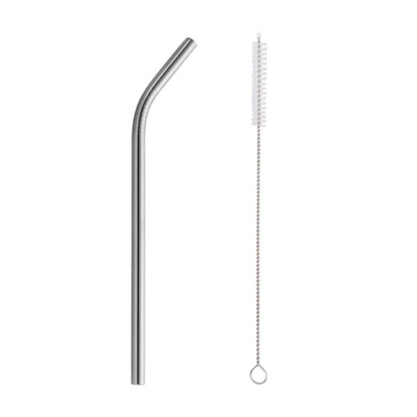 2Pcs Reusable Eco Friendly Stainless Steel Metal Milkshake Straws Straws & Stirrers