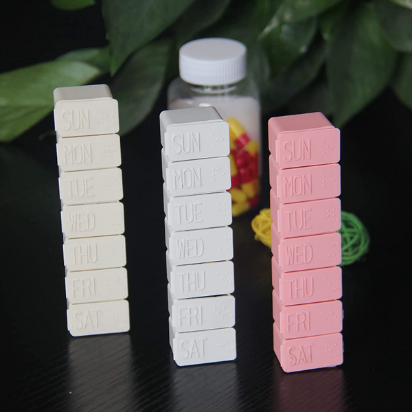 2Pcs Seven Grid Portable Pill Box Pill Boxes