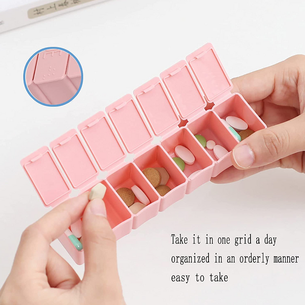 2Pcs Seven Grid Portable Pill Box Pill Boxes