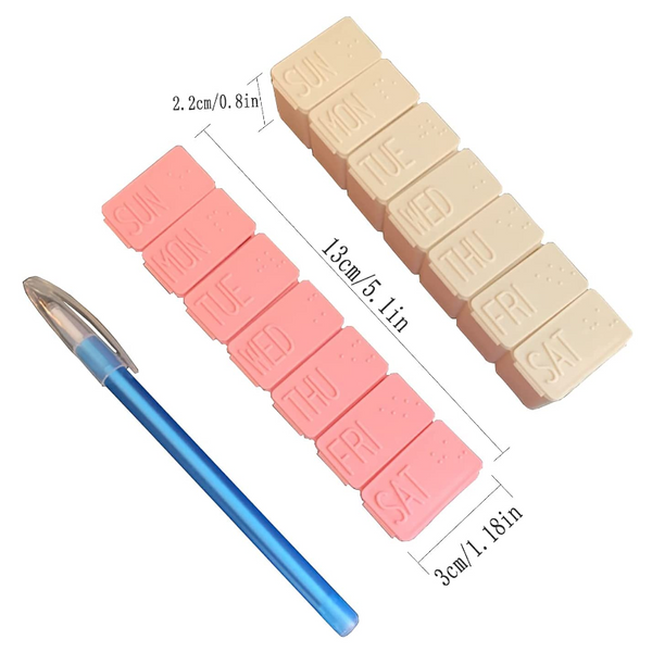 2Pcs Seven Grid Portable Pill Box Pill Boxes