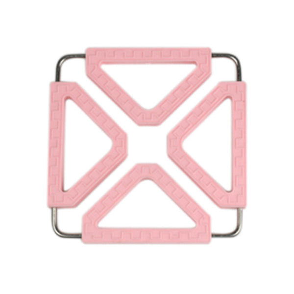 2Pcs Silicone Stainless Steel Hot Pot Holder Mat For Home Kitchen Heat Resistant Table Pad Bowl Mats And Coasters Pink