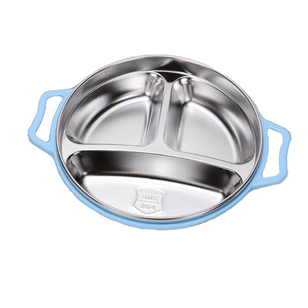 2Pcs Stainless Steel Children Tableware Creative Dinner Plate Separation Training Dinnerware Set Feeding Bowl Bowls & Plates