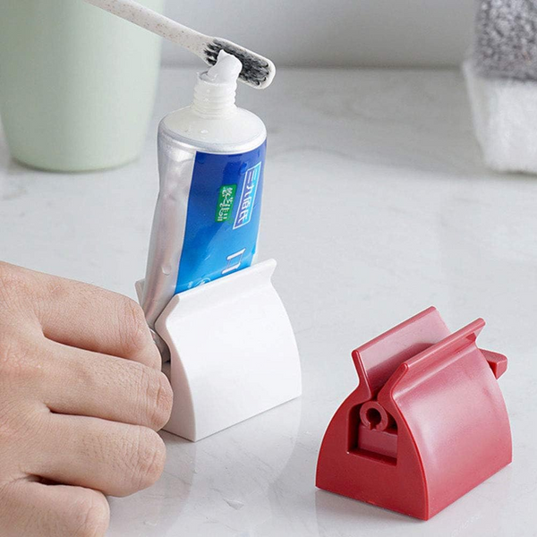 2Pcs Toothpaste Rolling Dispensers Squeezer Tumblers & Toothbrush Holders