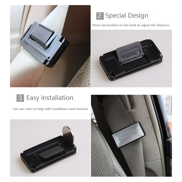 2Pcs Vehicle Seat Belt Clamp Tightening Adjustment Fixing Clip
