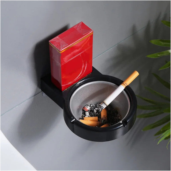 2Pcs Wall Mounted Ashtray Toilet Storage Rack Strong Viscose Free Punching Bathroom Accessories Ashtrays
