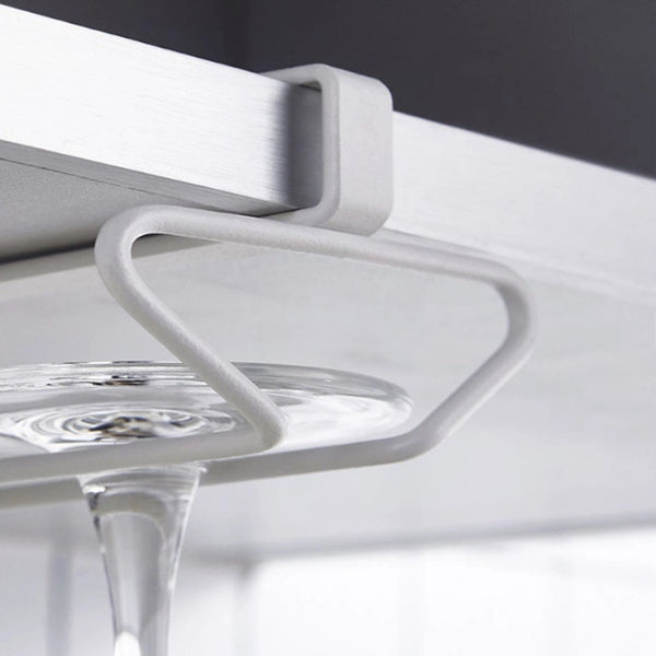 2Pcs Wine Glass Rack Under Cabinet Hanging Cup Storage Organizer Stemware Holder Double Row Hanger Shelf Metal Racks Racks & Holders