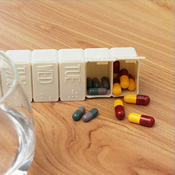 2Pcs Seven Grid Portable Pill Box