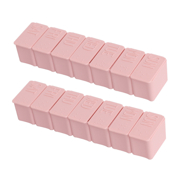 2Pcs Seven Grid Portable Pill Box Pill Boxes