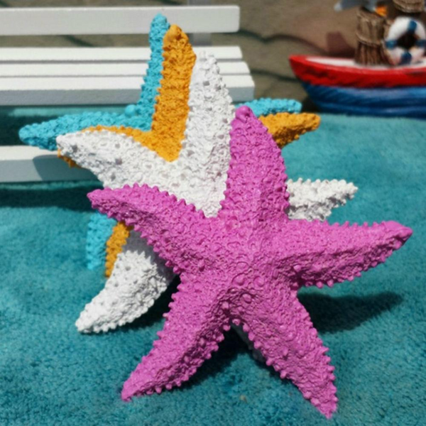 2Pcs Fish Tank Ornament Mediterranean Resin Mini Starfish Aquarium Decoration Decorations