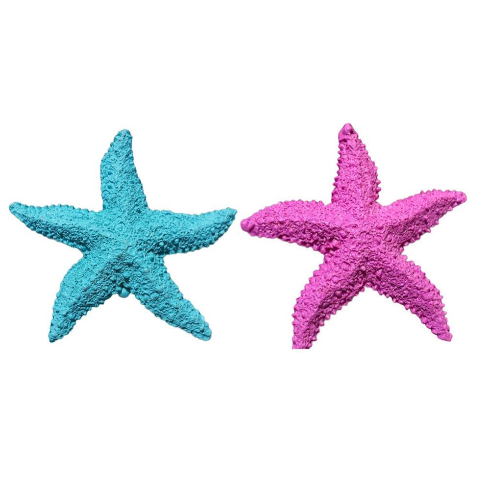 2Pcs Fish Tank Ornament Mediterranean Resin Mini Starfish Aquarium Decoration Decorations