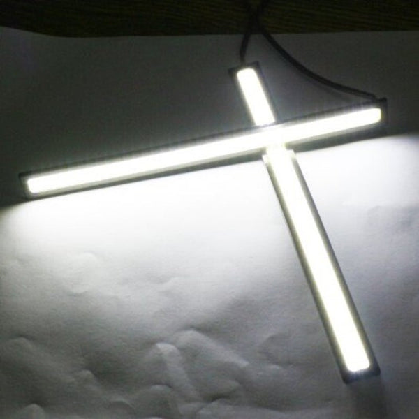 2Pcswaterproof Cob Strip Xenon White Led 14Cm Drl Fog Driving Lamp 12V Light Bulbs