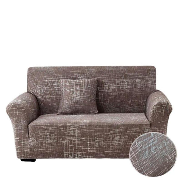 2 Seater Sofa Cover Rustic Brown Elastic Stretchable Slipcover For Living Room Slipcovers