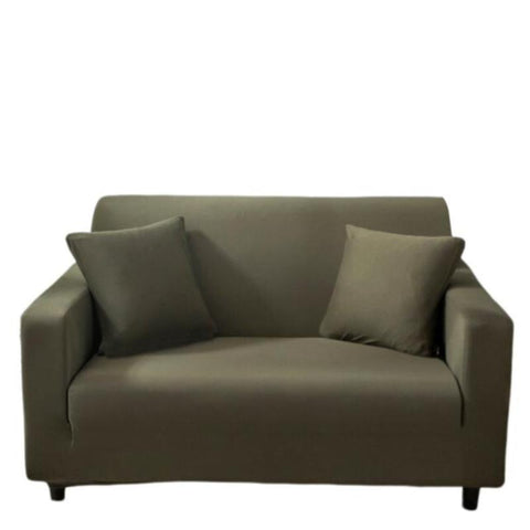 2 Seater Sofa Cover Plain Army Green Style Protection For Living Room Slipcover Slipcovers