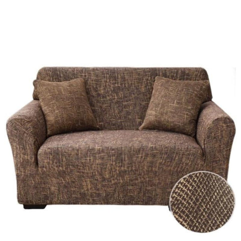 2 Seater Sofa Cover Plain Brown Style Protection For Living Room Chair Slipcovers