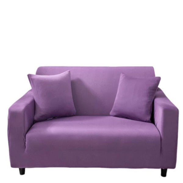 2 Seater Sofa Cover Plain Purple Style Protection For Living Room Chair Slipcover Slipcovers
