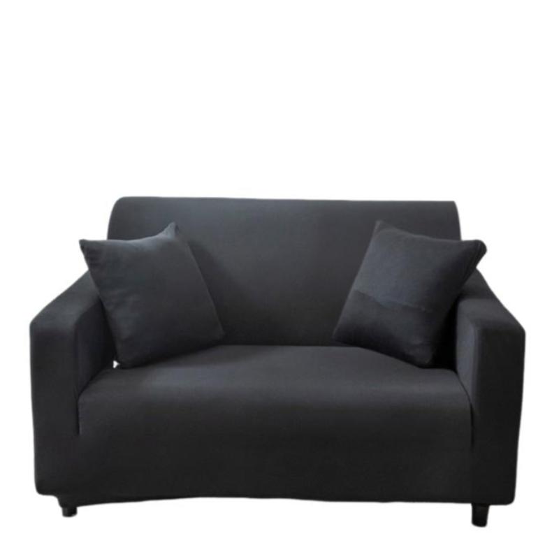 2 Seater Sofa Cover Plain Black Style Protection For Living Room Chair Slipcover Slipcovers