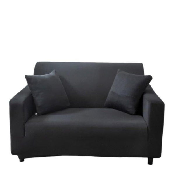2 Seater Sofa Cover Plain Black Style Protection For Living Room Chair Slipcover Slipcovers