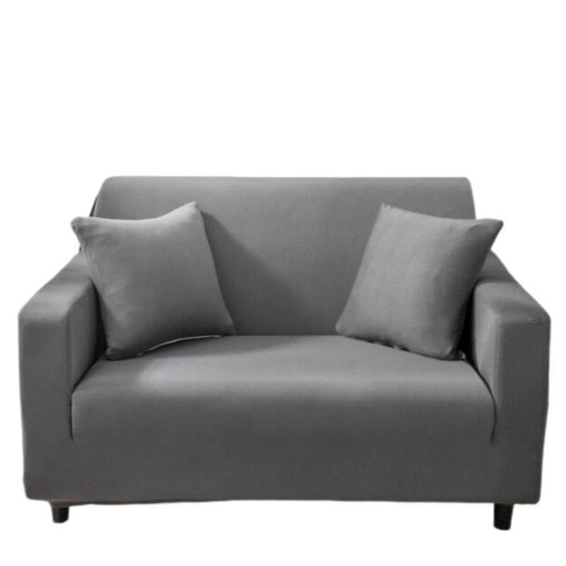 2 Seater Sofa Cover Plain Grey Style Protection For Living Room Chair Slipcover Slipcovers
